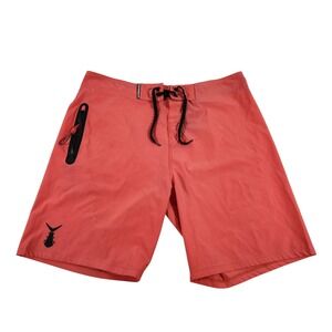 Tunaskin Mens Coral Pink Board Shorts Swim Trunks Size 34 TSK-4BS3-01-HBS-01
